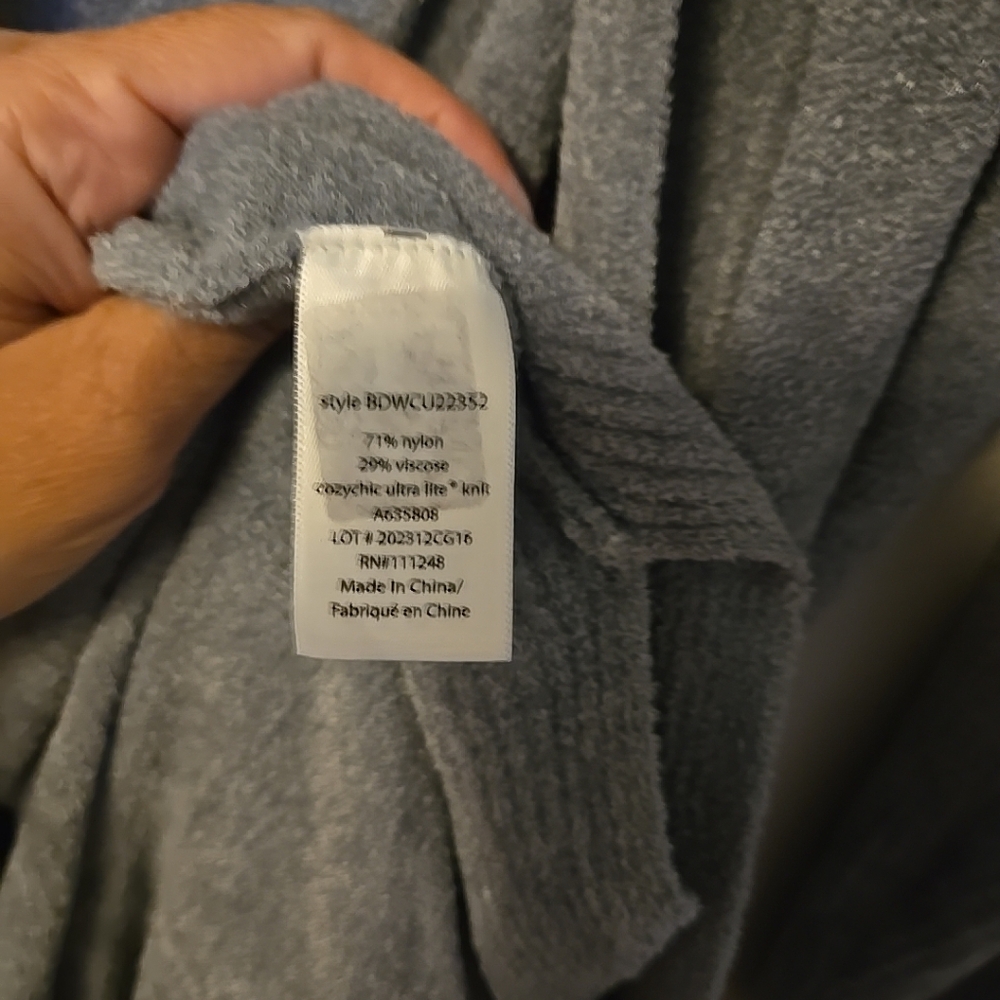 Barefoot Dreams Long Open-Front Cardigan in Light Gray - Picture 5 of 5